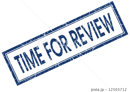 Time for review blue square grungy stamp isolated on white background 12503712