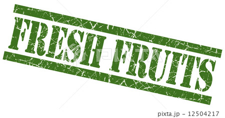 fresh fruits green grungy stamp isolated on white background 12504217