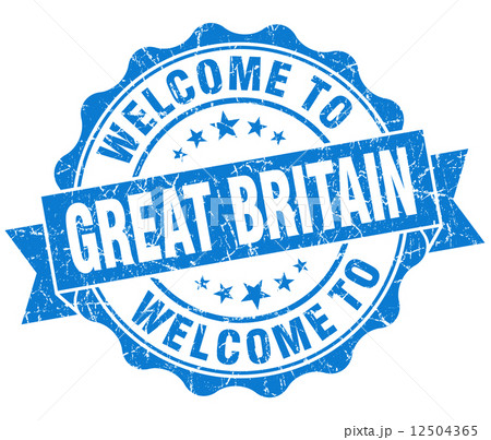 Welcome to Great Britain blue grungy vintage isolated seal 12504365