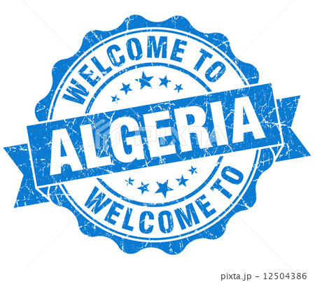 Welcome to Algeria blue grungy vintage isolated seal Welcome to Algeria blue grungy vintage isolated seal 12504386