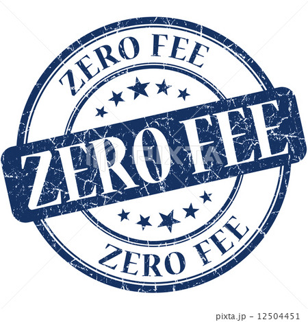 zero fee blue vintage grungy isolated round stamp 12504451