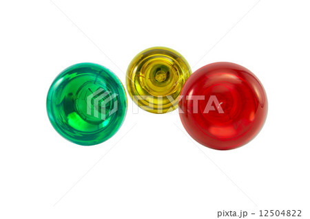 three multicoloured electric light bulbs on white background three multicoloured electric light bulbs on white background 12504822