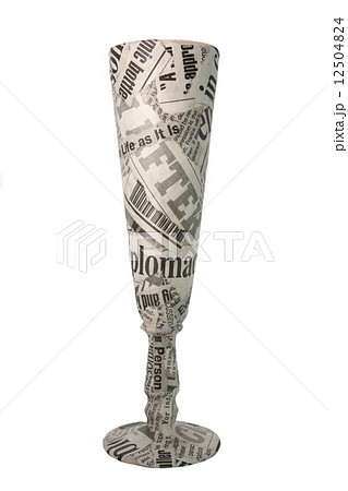 newspaper glass on white background 12504824