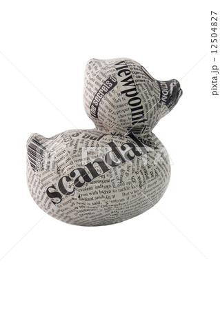 newspaper duck on white background newspaper duck on white background 12504827