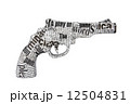 newspaper pistol on white background 12504831
