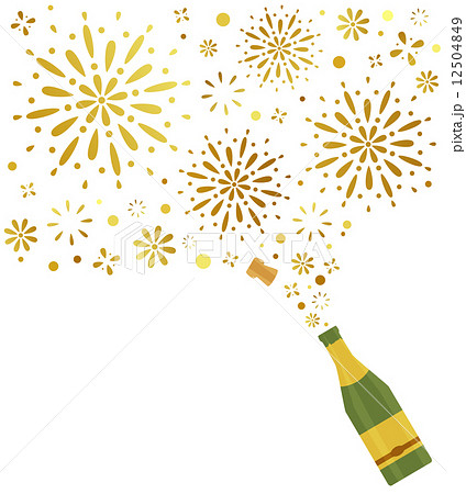シャンパン 花火 パーティーバックグラウンドのイラスト素材 12504849 Pixta