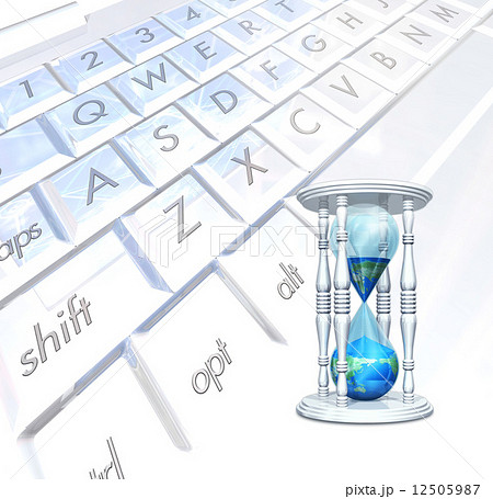 地球温暖化へ時を刻む砂時計 12505987