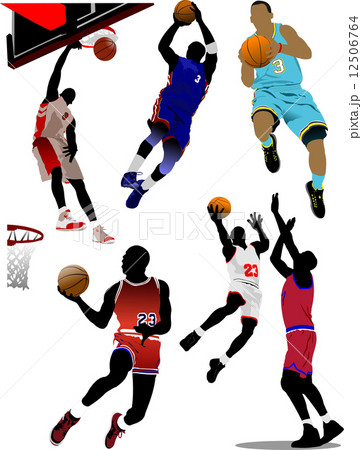 Basketball players. Vector illustration 12506764