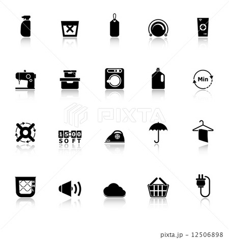 Laundry icons with reflect on white background 12506898