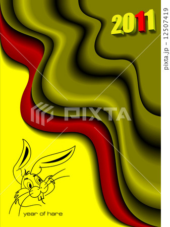 Poster  2011 year of hare. Vector illustration 12507419