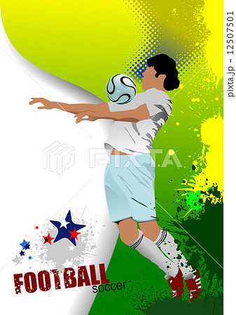 Poster Soccer football player. Colored Vector illustration for d 12507501