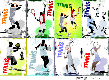 Tennis player poster. Colored Vector illustration for designers 12507908