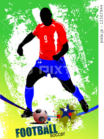 Poster Soccer football player. Colored Vector illustration for d 12507944