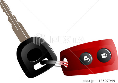 Car keys with remote control isolated over white background Car keys with remote control isolated over white background 12507949