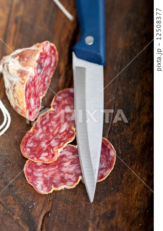 italian salame pressato pressed slicing 12508377