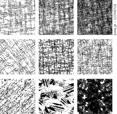 Set of 9 seamless patterns in grunge style. Ready to use as swat 12508726