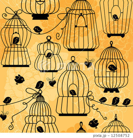 vintage bird cage pattern