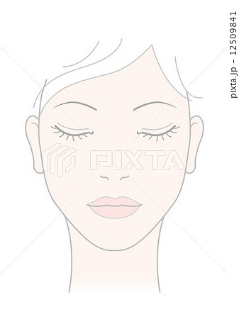 女性 顔 正面 イラストのイラスト素材 12509841 Pixta