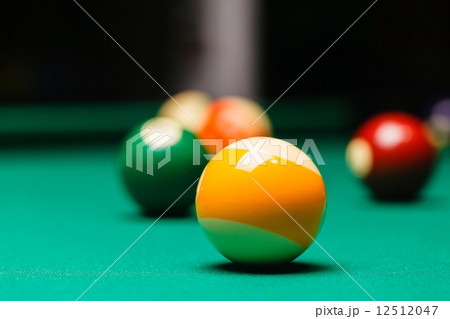 Billiard balls in a pool table. 12512047