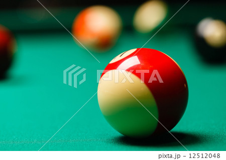 Billiard balls in a pool table. 12512048