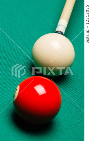 Billiard balls in a pool table. 12512055