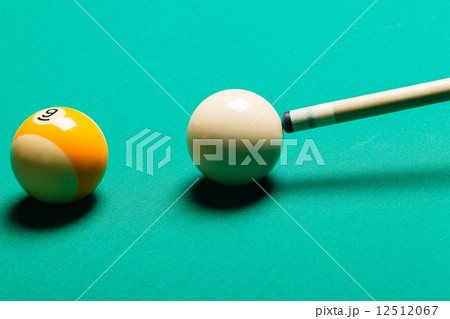 Billiard balls in a pool table. 12512067