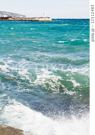 breaking near waterfront in Yalta, Crimea 12512483