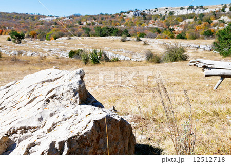 rocks on mountain plateau Ai-Petri in Crimea 12512718