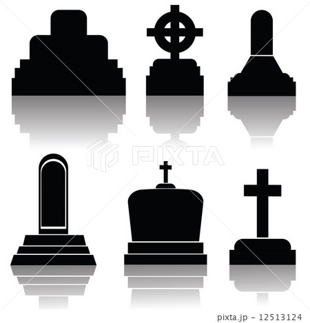 set of gravestone silhouettes 12513124