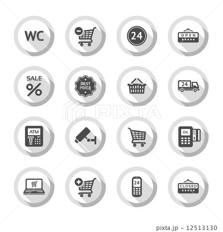 Shopping flat icons set 03 Shopping flat icons set 03 12513130