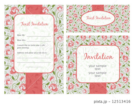 Set of ornate vector frames. Wedding invitation template 12513416