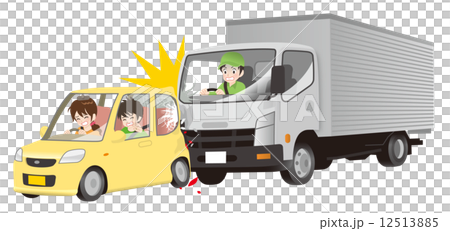 トラックが軽自動車に追突事故 12513885