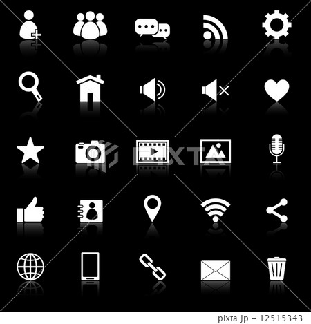 Chat icons with reflect on black background Chat icons with reflect on black background 12515343
