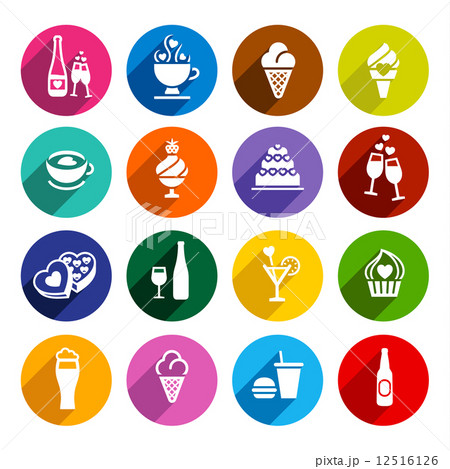 Set flat food icons Set flat food icons 12516126