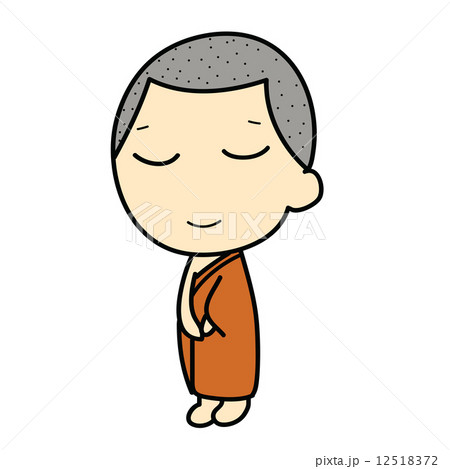 Cute Buddhist Monkのイラスト素材