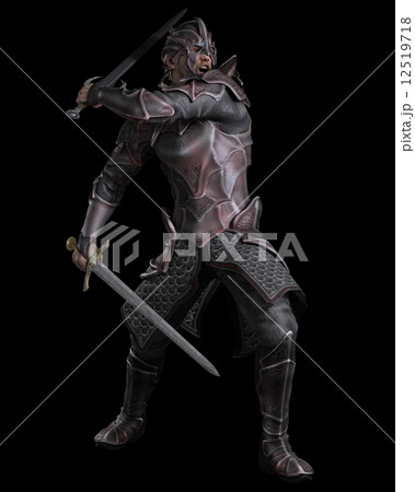 Dark Fantasy Knight with Two Swords Dark Fantasy Knight with Two Swords 12519718