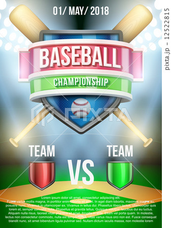 Background for posters baseball stadium game announcement. Vector 12522815