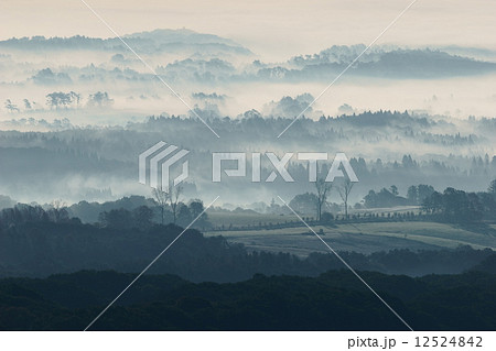 霧の立ち込める蒜山高原 12524842