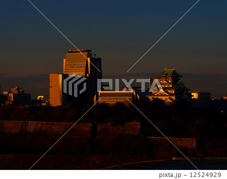 朝焼けの大阪城 12524929