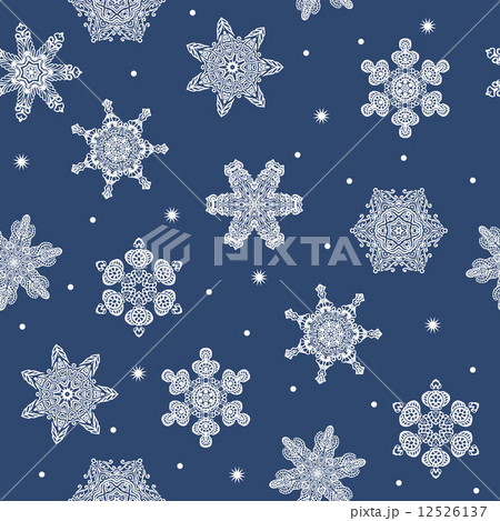 Seamless winter new year snowflakes background 12526137