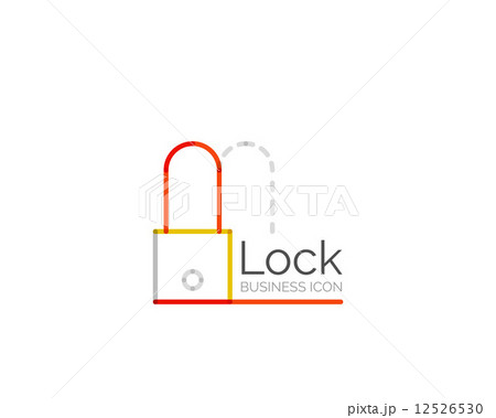 Line minimal design logo lock 12526530