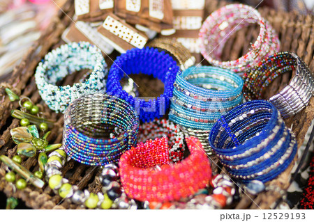 Colorful bracelets on market 12529193