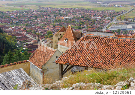 View of Rasnov from fortress. Transylvania, Brasov, Romania View of Rasnov from fortress. Transylvania, Brasov, Romania 12529661