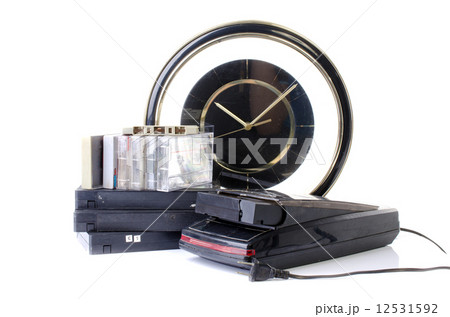 Video Cassette and Vintage VHS Rewinder 12531592