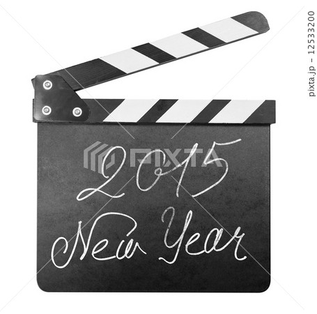 Clapper board with 2015 new year text isolated  12533200