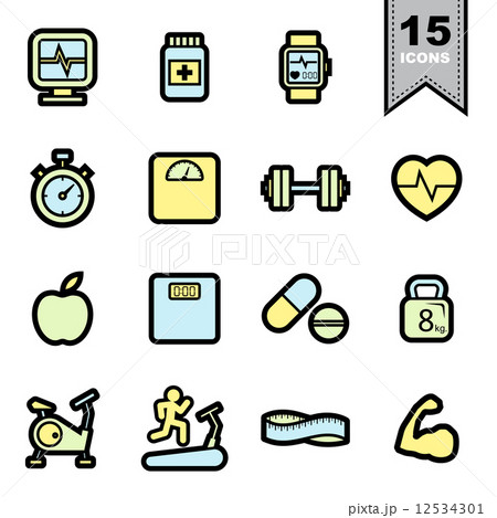 Fitness icons set 12534301