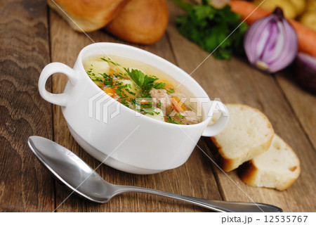 Meatballs soup Meatballs soup 12535767