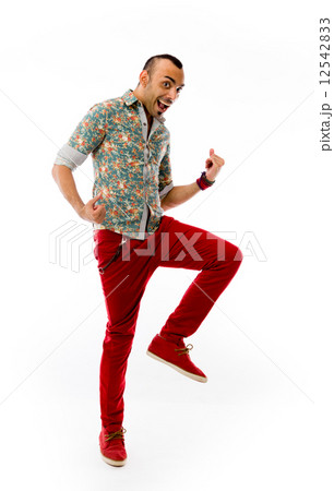 model isolated on plain background victory confident 12542833
