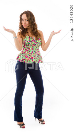 model isolated on plain background puzzled confused lost 12543026