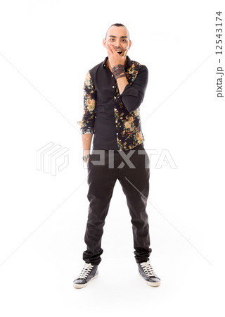 model isolated on plain background model isolated on plain background 12543174
